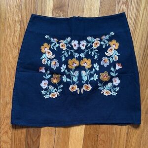 Francesca's Collections Blue Embellished Mini Pencil Skirt